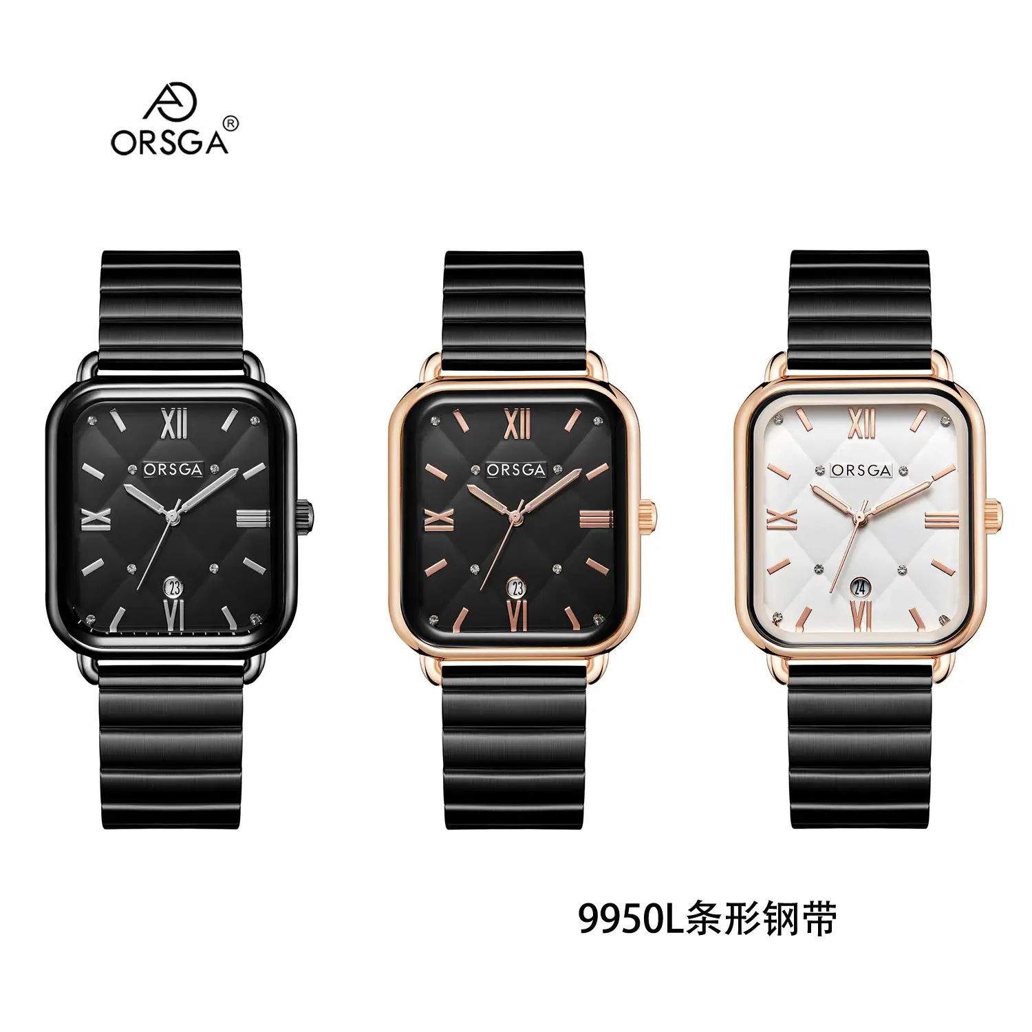 Orsga Black Square Quartz Watch for Women - Image 41