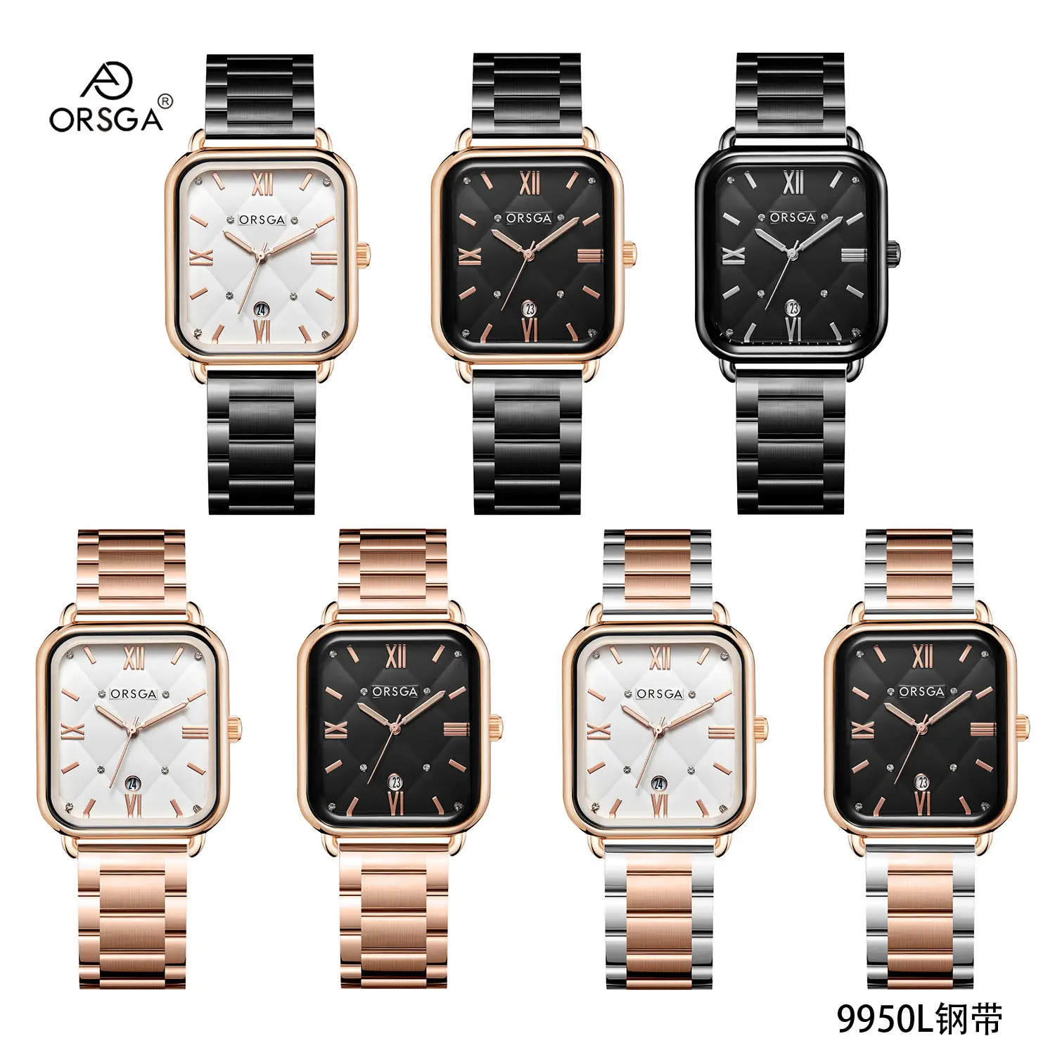 Orsga Black Square Quartz Watch for Women - Image 42