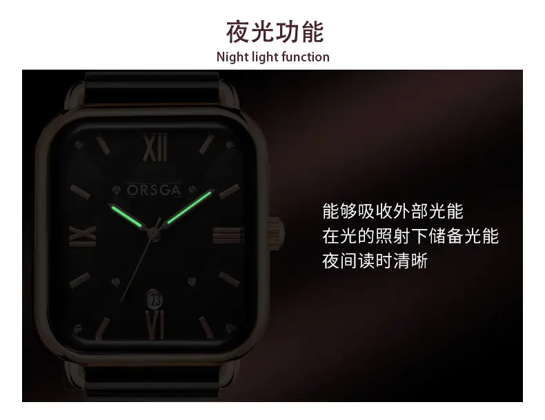 Orsga Black Square Quartz Watch for Women — feature 12