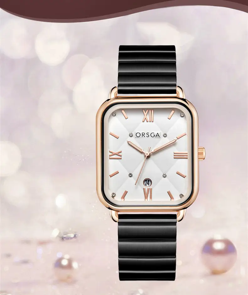 Orsga Black Square Quartz Watch for Women — feature 5