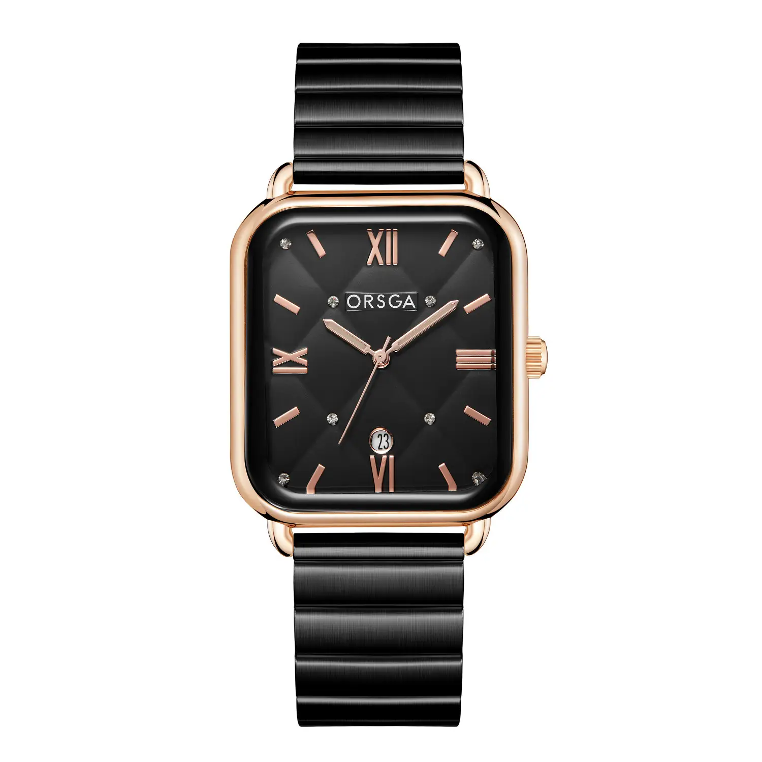 Orsga Black Square Quartz Watch for Women - Image 2