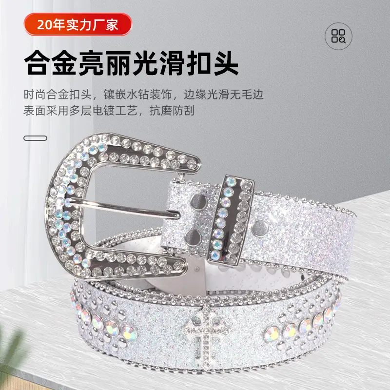 Rhinestone Croc Belt for Men Women Wholesale