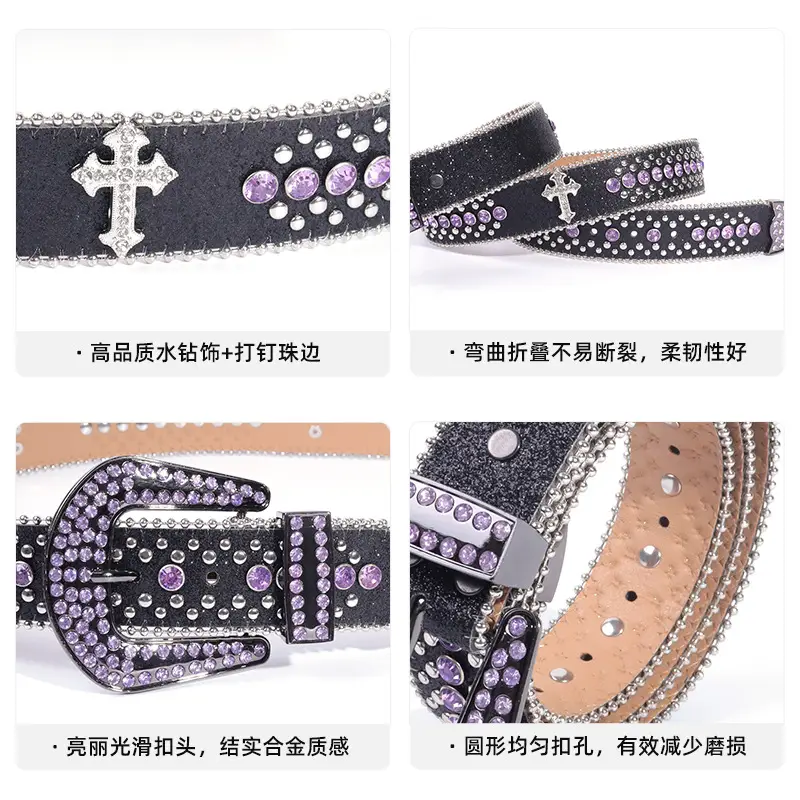Rhinestone Croc Belt for Men Women Wholesale