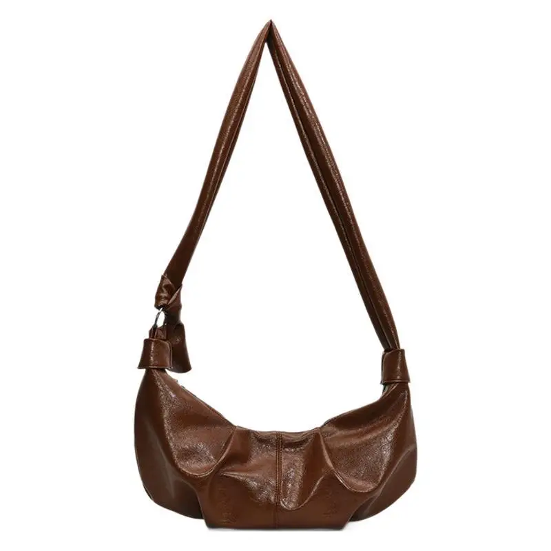 Brown Pleated Korean Style Handbag for Women - Image 9