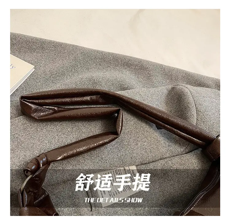 Brown Pleated Korean Style Handbag for Women — feature 16