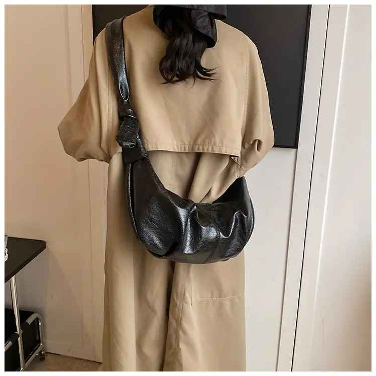 Brown Pleated Korean Style Handbag for Women — feature 24