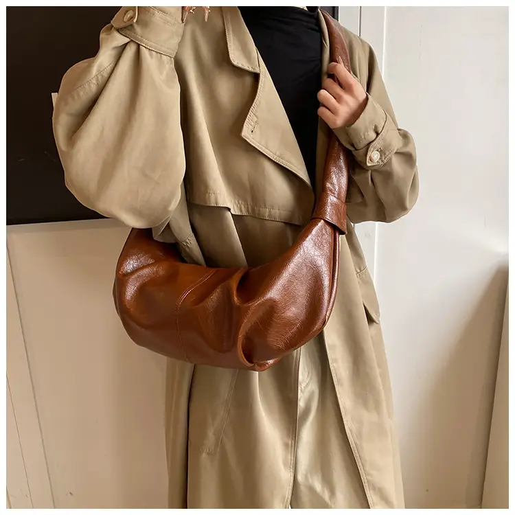 Brown Pleated Korean Style Handbag for Women — feature 29