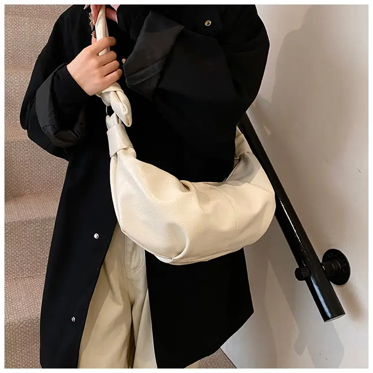 Brown Pleated Korean Style Handbag for Women — feature 33