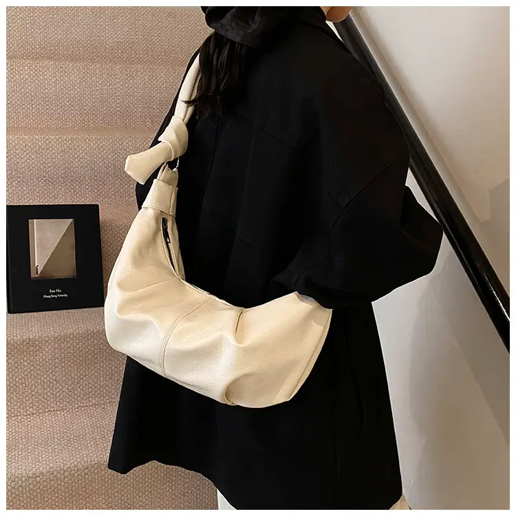 Brown Pleated Korean Style Handbag for Women — feature 36
