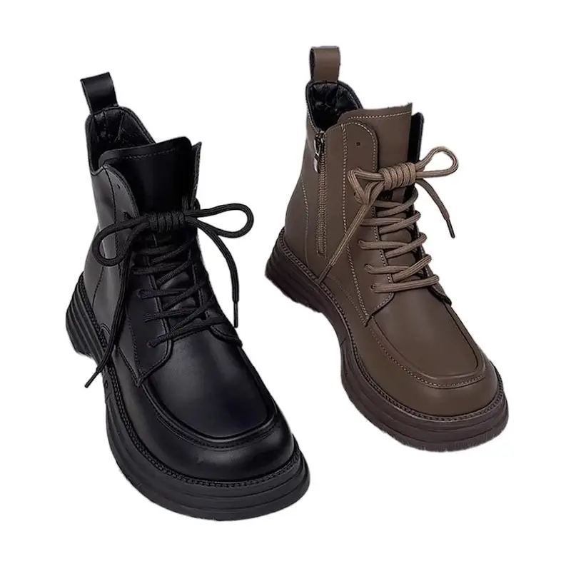 Women's Brown Velvet Leather Boots for Autumn Winter 2025 - Image 9
