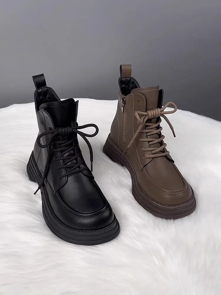 Women's Brown Velvet Leather Boots for Autumn Winter 2025 — feature 2