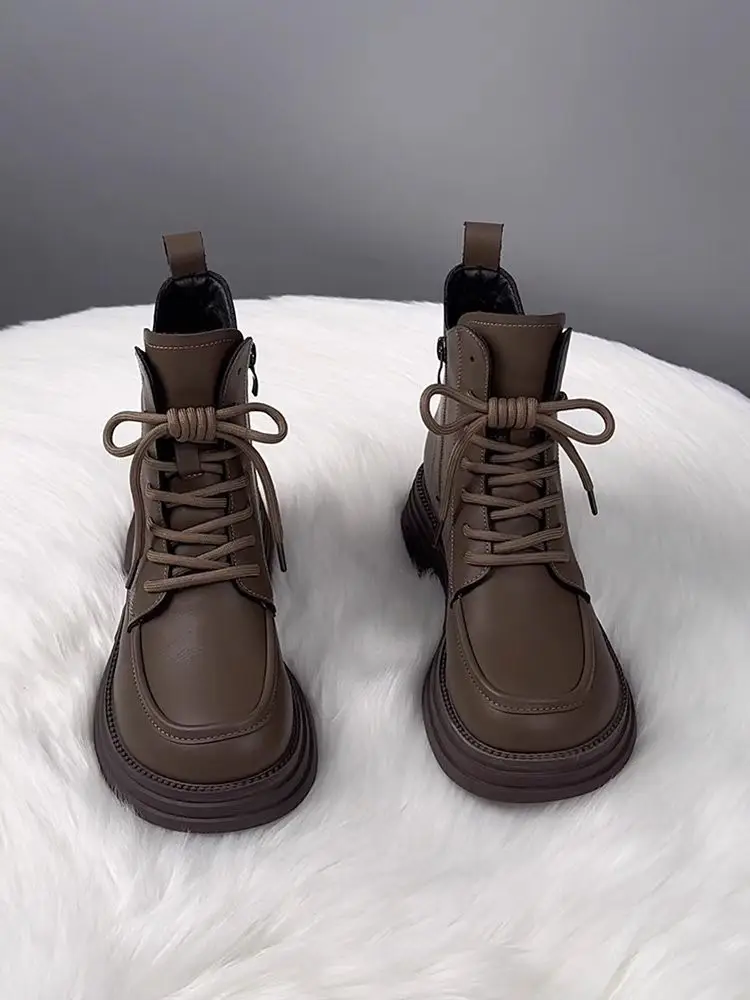 Women's Brown Velvet Leather Boots for Autumn Winter 2025 — feature 4