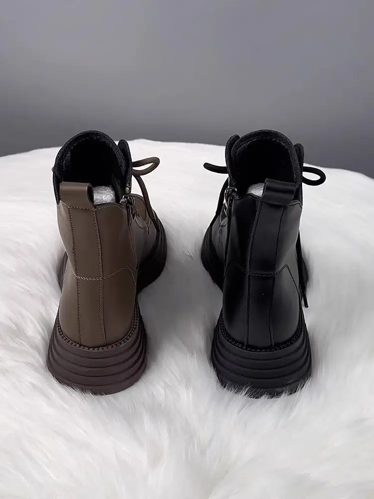 Women's Brown Velvet Leather Boots for Autumn Winter 2025 — feature 5