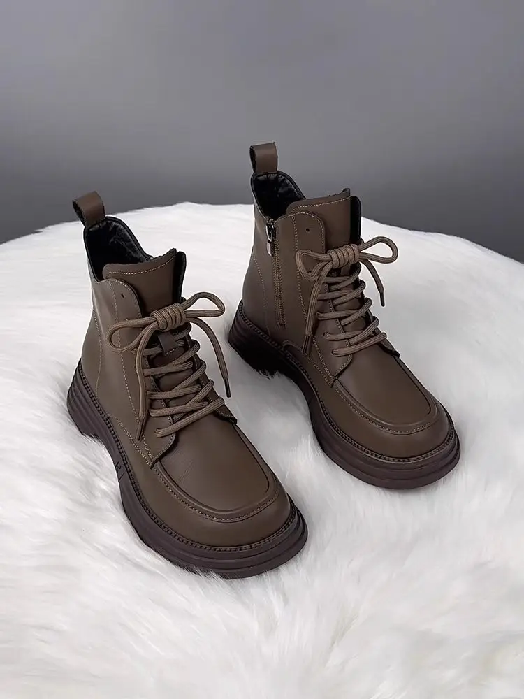Women's Brown Velvet Leather Boots for Autumn Winter 2025 — feature 7