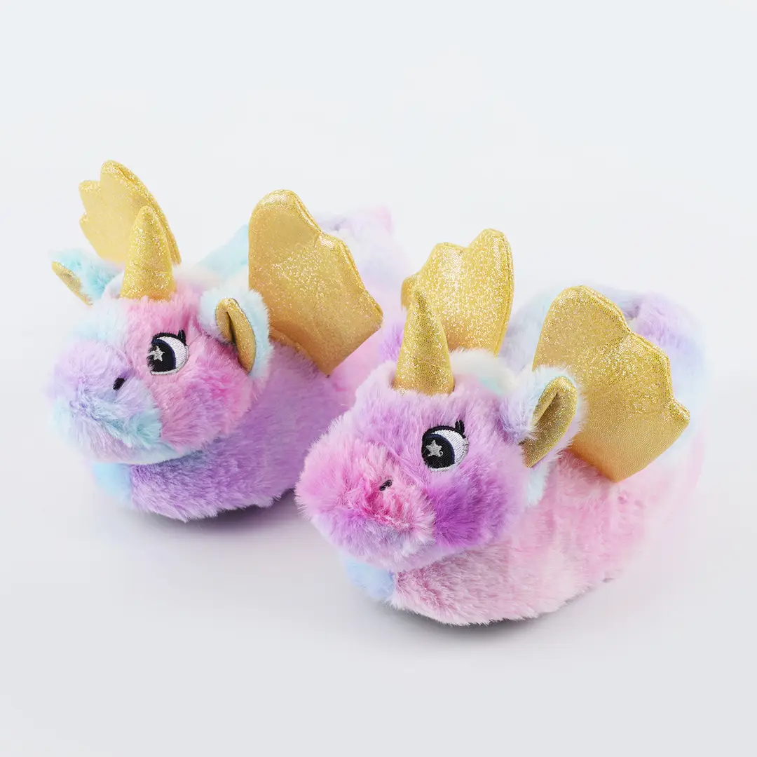 New White Horse Unicorn Bag with Cotton Slippers Women's Cartoon Cute plus size Bedroom Anti-slip Maiden Shoes — feature 1