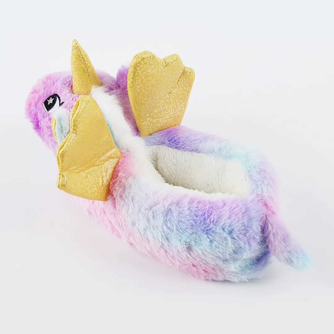 New White Horse Unicorn Bag with Cotton Slippers Women's Cartoon Cute plus size Bedroom Anti-slip Maiden Shoes — feature 5