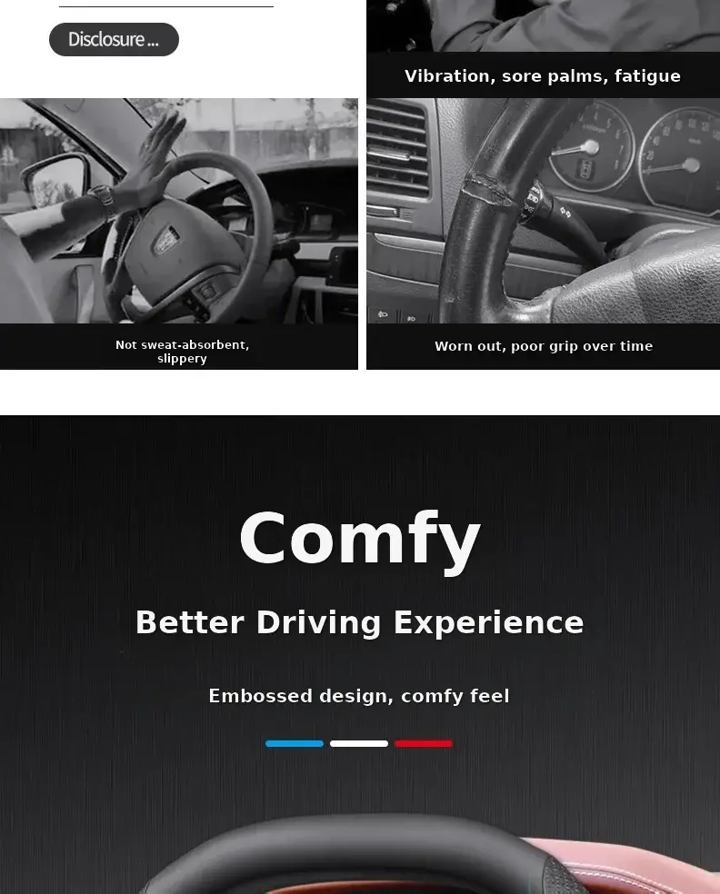 Hand-Free Leather Steering Wheel Cover for Galaxy L7 23/24 — feature 4
