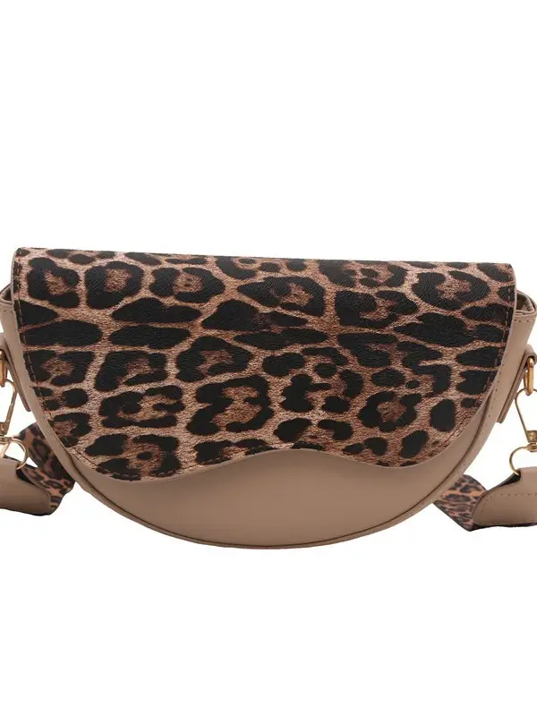 Women Leopard Print Crossbody Bag Large Capacity