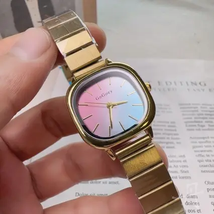 Women's Square Steel Watch with Luxurious Blue Dial - Image 4