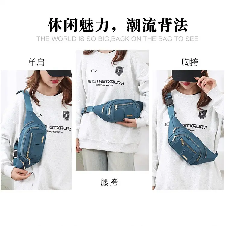 Women's Multi-Color Waist Bag with Water Proof Zip - Image 9