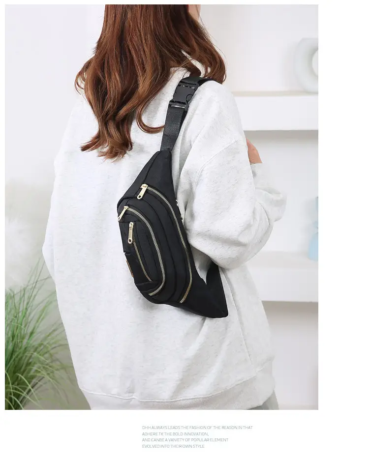 Women's Multi-Color Waist Bag with Water Proof Zip — feature 12