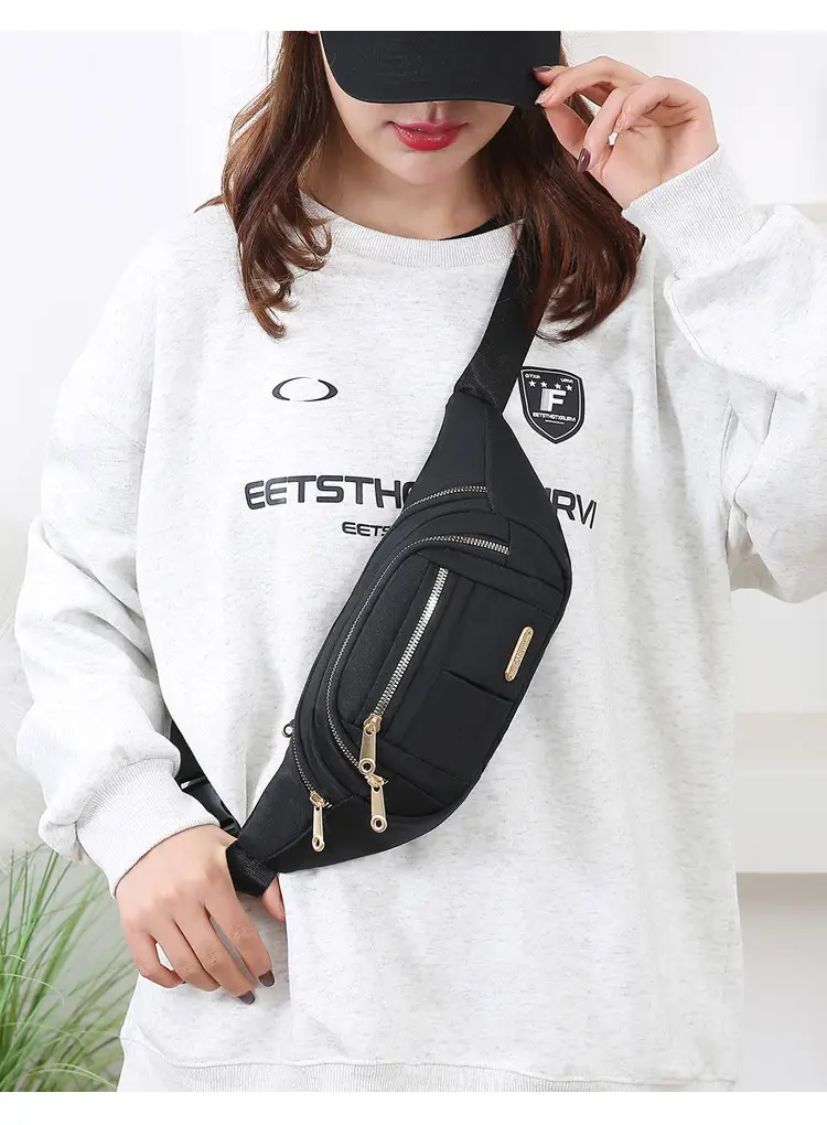 Women's Multi-Color Waist Bag with Water Proof Zip — feature 13
