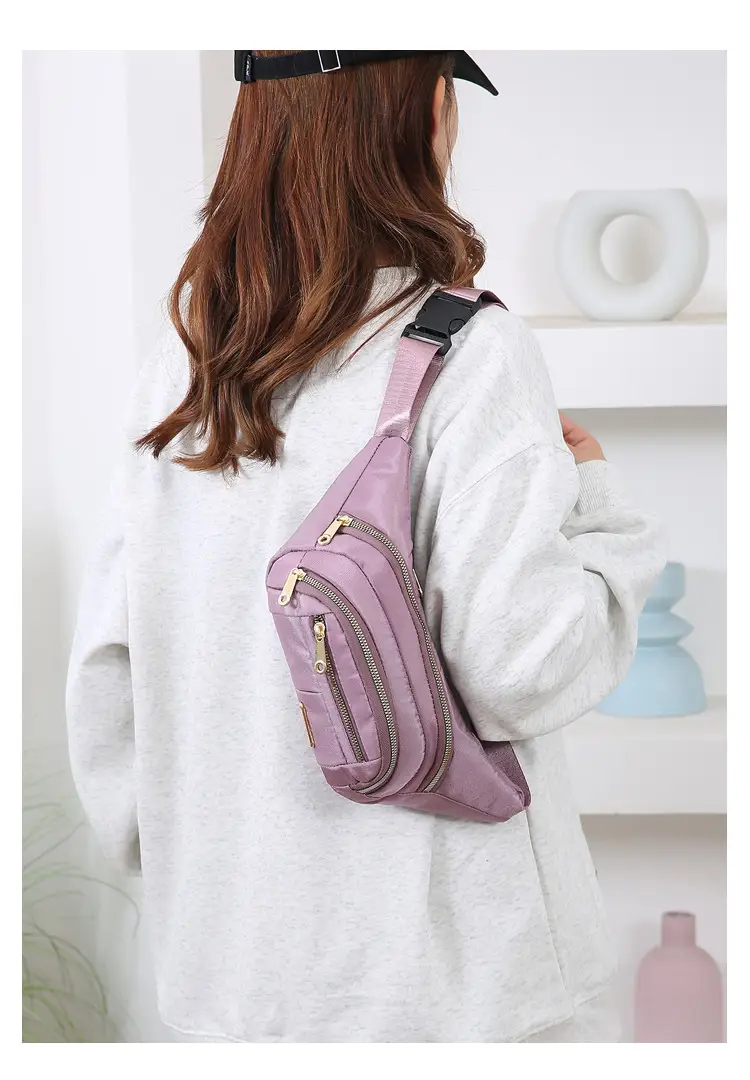Women's Multi-Color Waist Bag with Water Proof Zip — feature 15