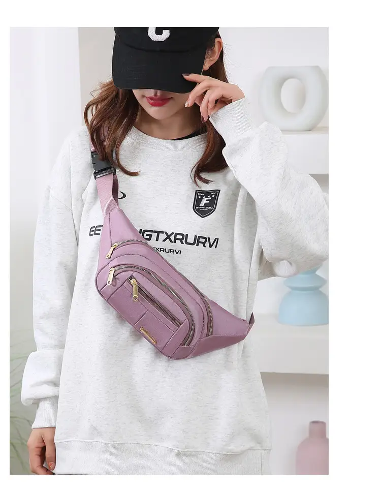 Women's Multi-Color Waist Bag with Water Proof Zip — feature 17