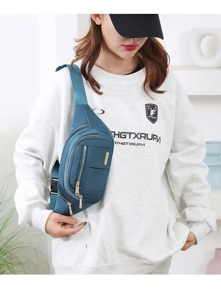 Women's Multi-Color Waist Bag with Water Proof Zip — feature 19