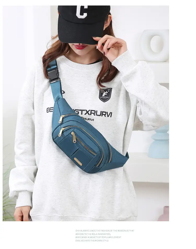 Women's Multi-Color Waist Bag with Water Proof Zip — feature 21
