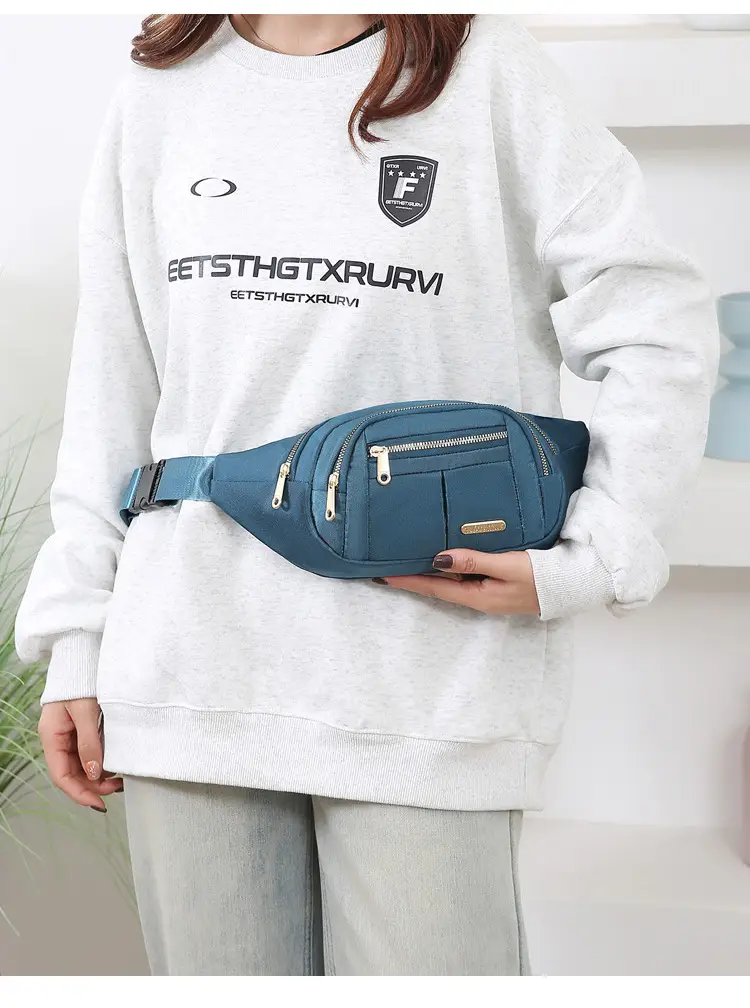 Women's Multi-Color Waist Bag with Water Proof Zip — feature 22