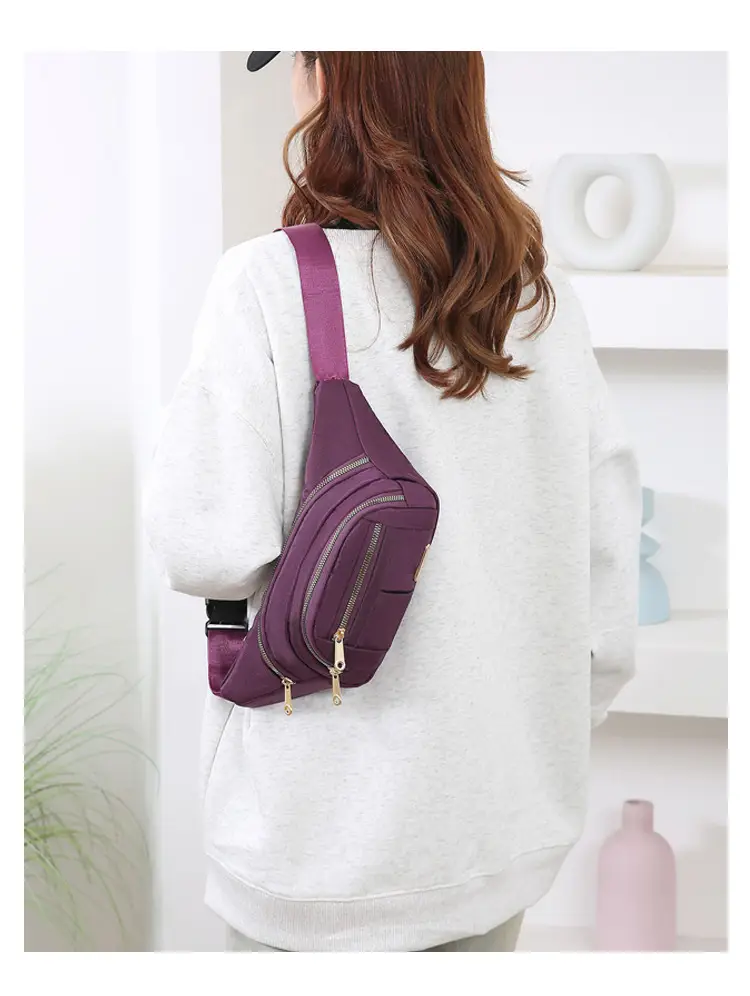 Women's Multi-Color Waist Bag with Water Proof Zip — feature 24