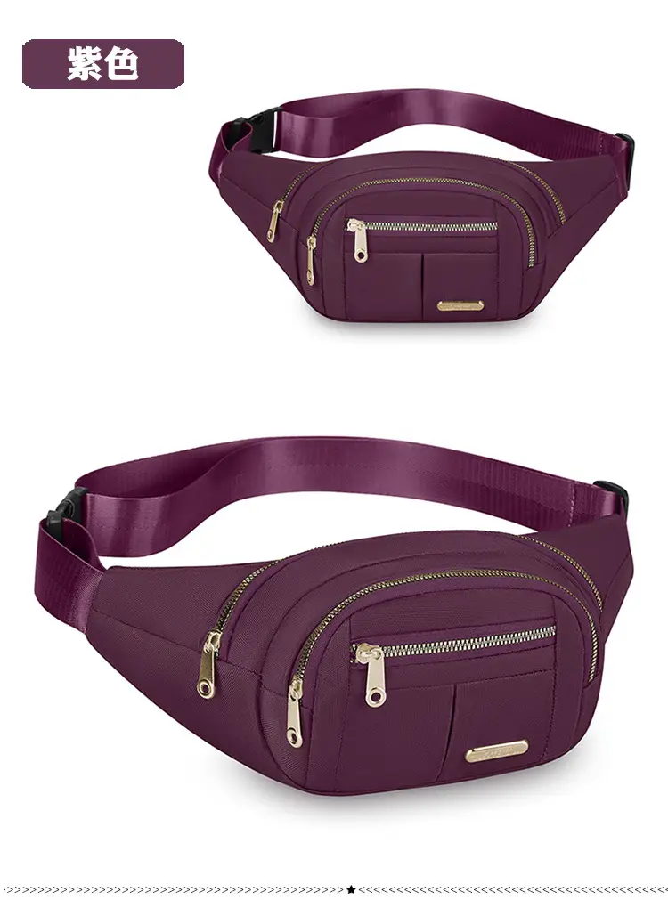 Women's Multi-Color Waist Bag with Water Proof Zip — feature 28