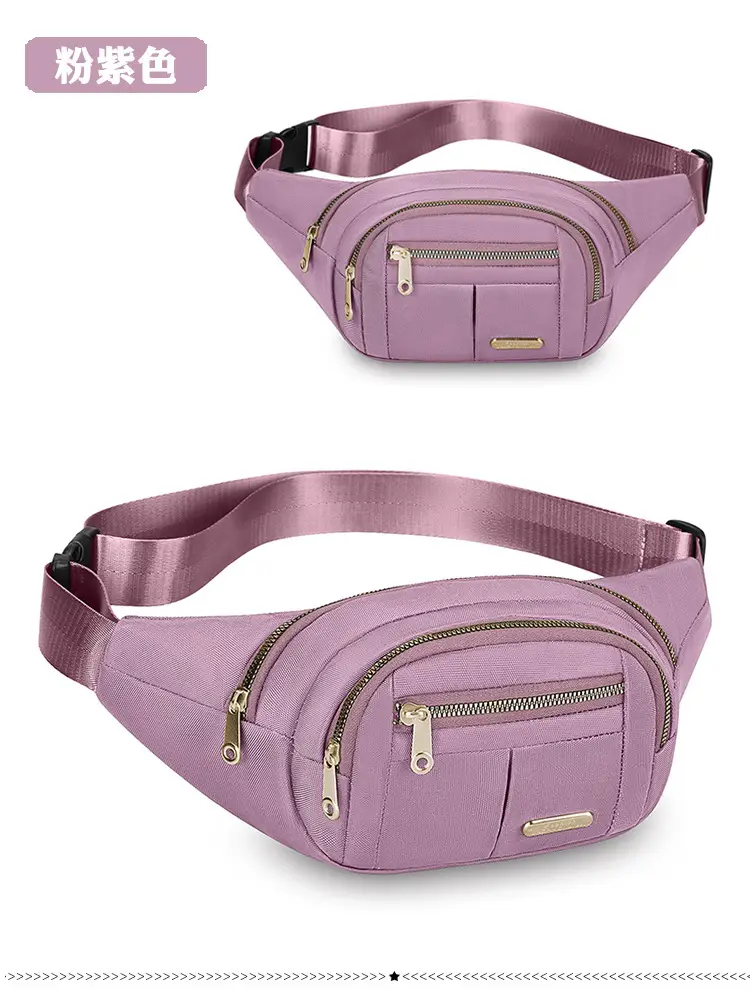 Women's Multi-Color Waist Bag with Water Proof Zip — feature 31