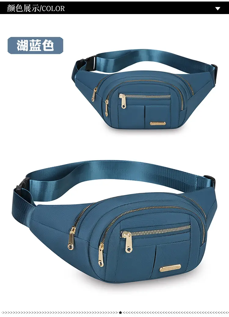 Women's Multi-Color Waist Bag with Water Proof Zip — feature 32