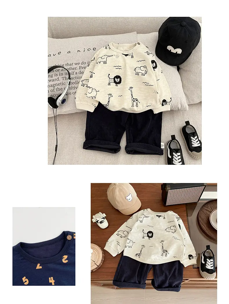 Boys Cotton Printed Crewneck Top with Cap & Shoes — feature 7