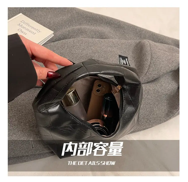 Black One-Shoulder Women's Leather Commuter Bag — feature 4