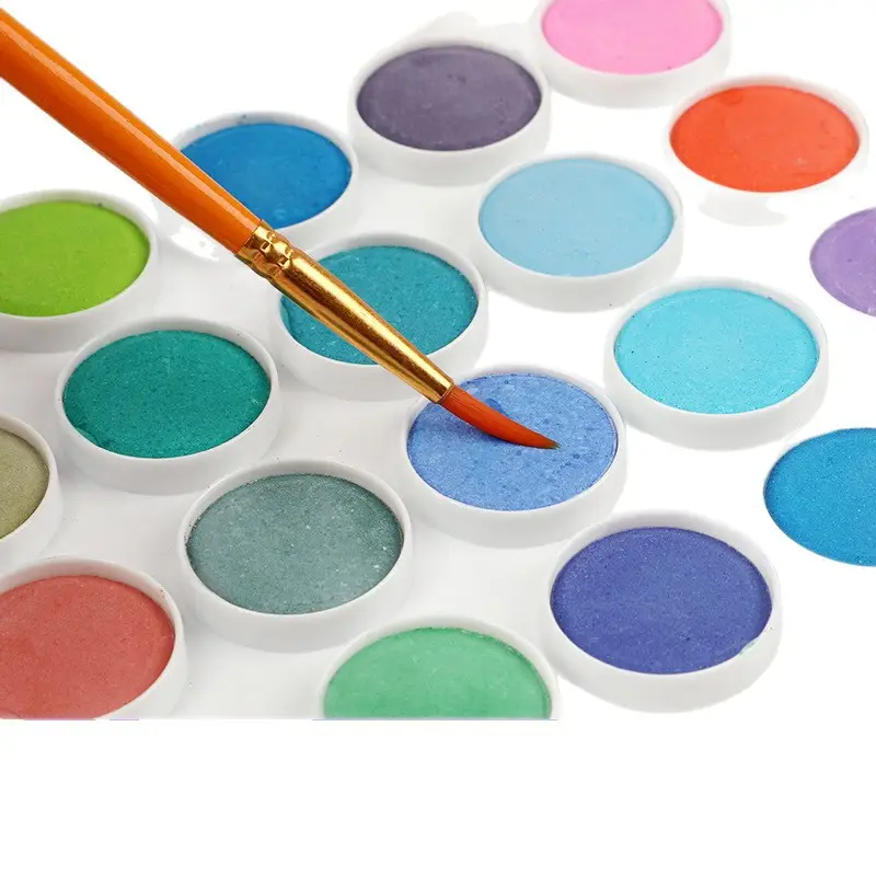 Cross-border solid watercolor paint box portable suit powder powder paint hand-painted watercolor powder cake watercolor paint wholesale