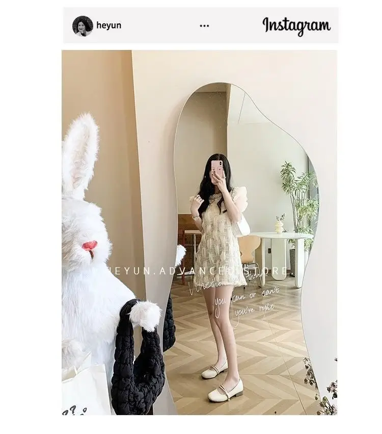 Mary Jane with skirt fairy small leather shoes women's shoes 2025 spring new gentle evening style flat grandma ladle shoes — feature 1