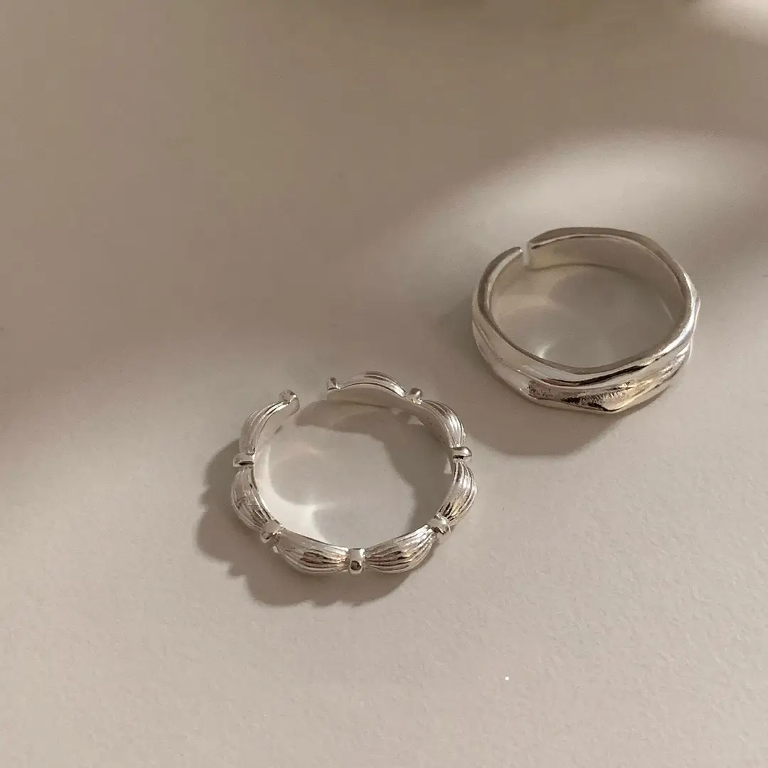 Ins Cool Style Ring Plainly Ring Finger Ring Simple Light Luxury High-grade Sense Ring Elegant All-match Stacked Open Ring