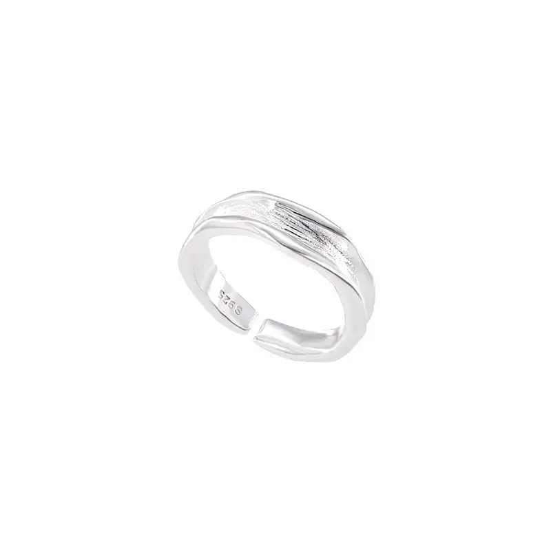 Ins Cool Style Ring Plainly Ring Finger Ring Simple Light Luxury High-grade Sense Ring Elegant All-match Stacked Open Ring
