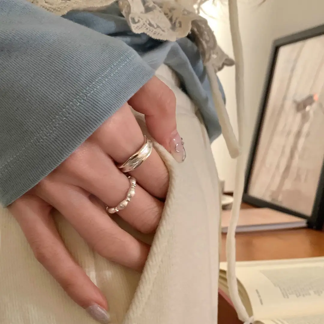 Ins Cool Style Ring Plainly Ring Finger Ring Simple Light Luxury High-grade Sense Ring Elegant All-match Stacked Open Ring — feature 3