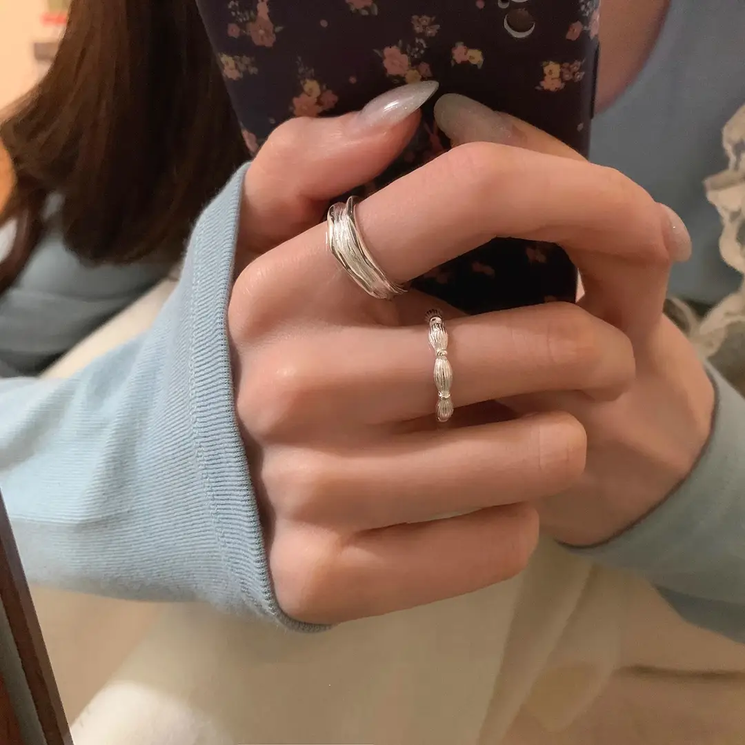 Ins Cool Style Ring Plainly Ring Finger Ring Simple Light Luxury High-grade Sense Ring Elegant All-match Stacked Open Ring — feature 5