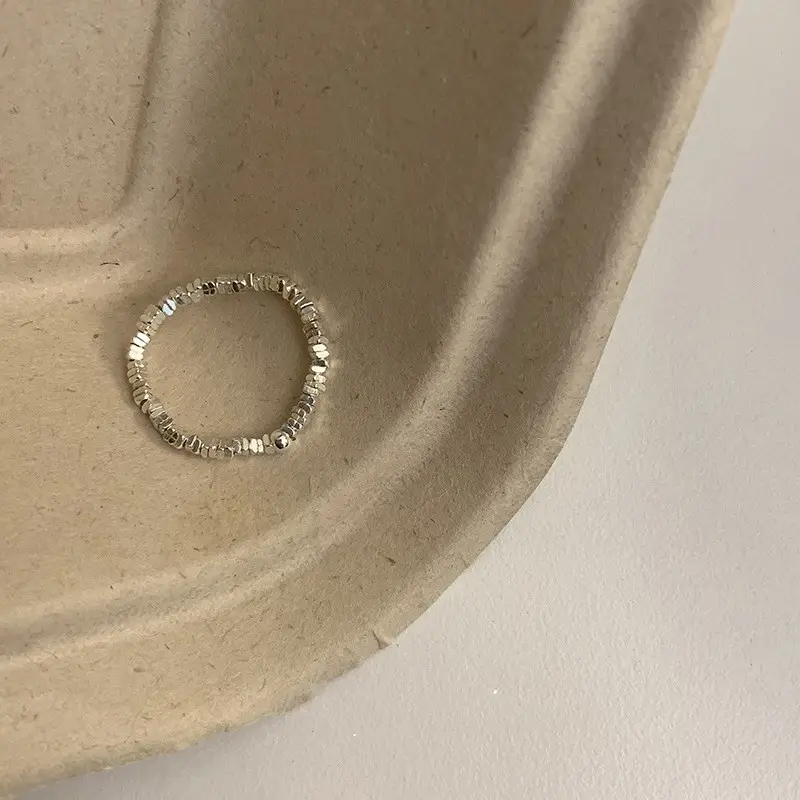 Ins Cool Style Ring Plainly Ring Finger Ring Simple Light Luxury High-grade Sense Ring Elegant All-match Stacked Open Ring