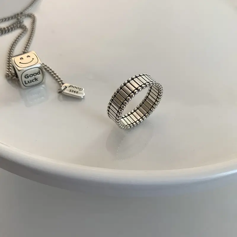 Ins Cool Style Ring Plainly Ring Finger Ring Simple Light Luxury High-grade Sense Ring Elegant All-match Stacked Open Ring