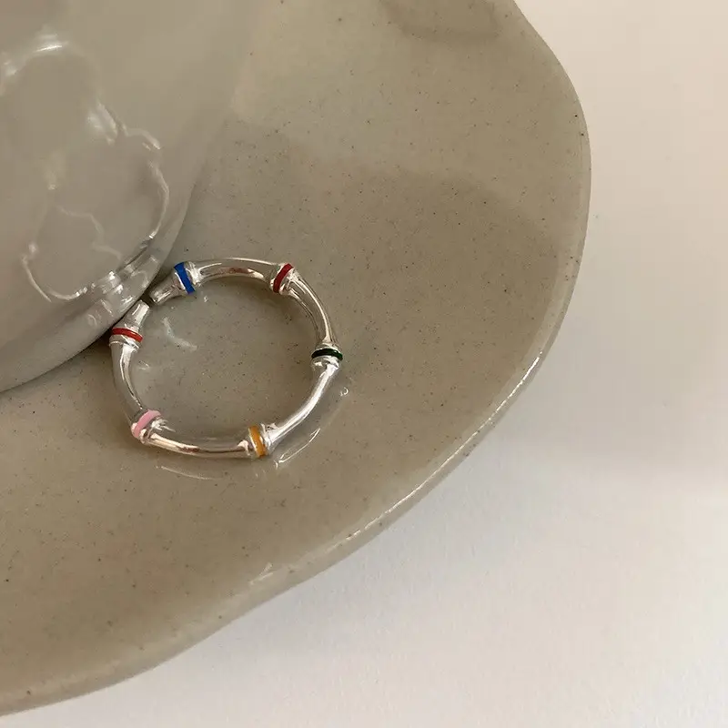 Ins Cool Style Ring Plainly Ring Finger Ring Simple Light Luxury High-grade Sense Ring Elegant All-match Stacked Open Ring