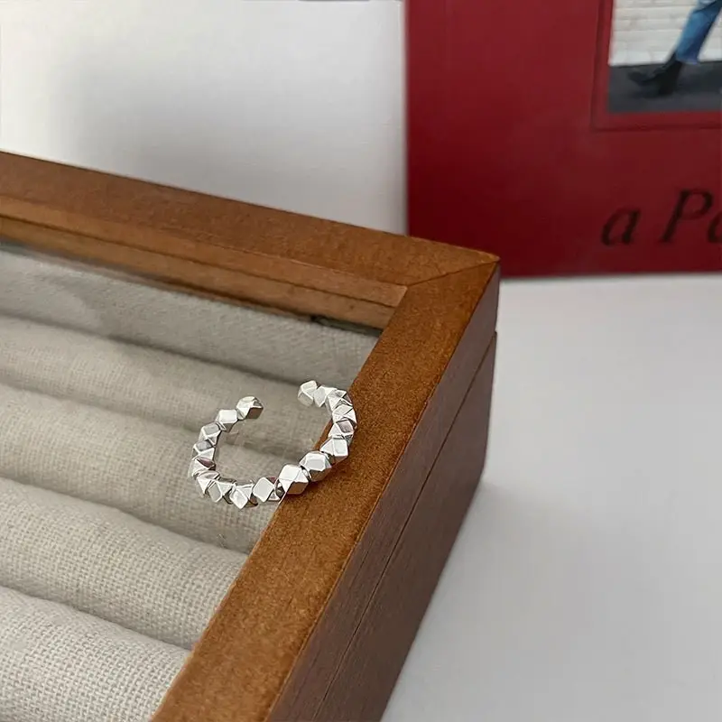 Ins Cool Style Ring Plainly Ring Finger Ring Simple Light Luxury High-grade Sense Ring Elegant All-match Stacked Open Ring