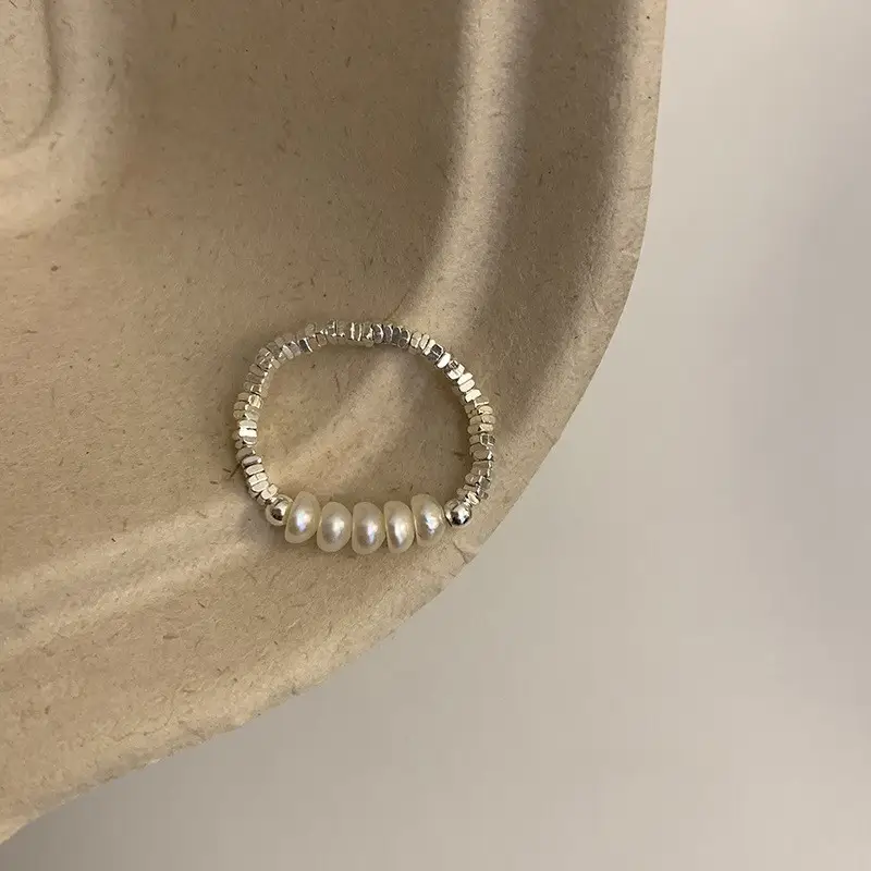 Ins Cool Style Ring Plainly Ring Finger Ring Simple Light Luxury High-grade Sense Ring Elegant All-match Stacked Open Ring