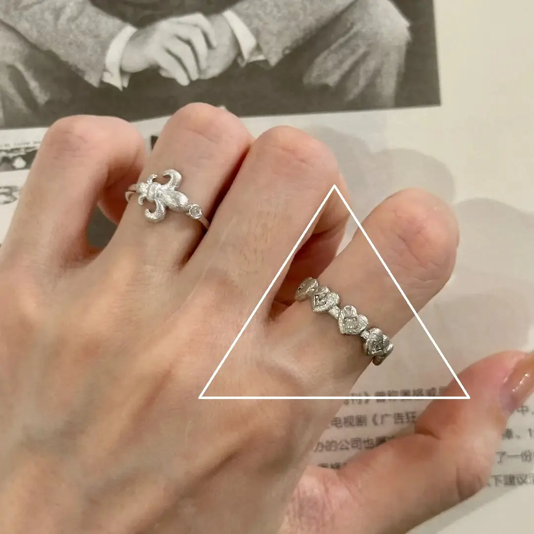 Ins Cool Style Ring Plainly Ring Finger Ring Simple Light Luxury High-grade Sense Ring Elegant All-match Stacked Open Ring