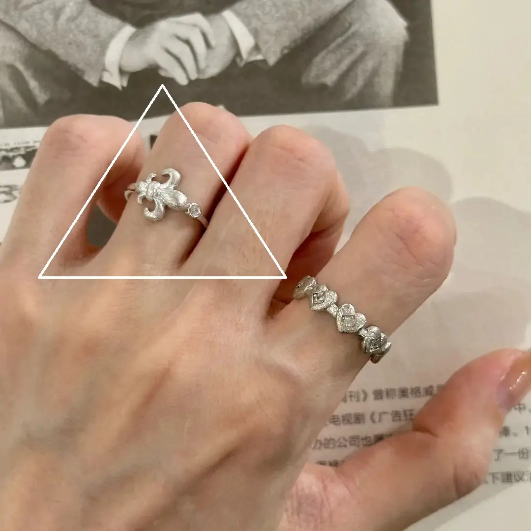 Ins Cool Style Ring Plainly Ring Finger Ring Simple Light Luxury High-grade Sense Ring Elegant All-match Stacked Open Ring